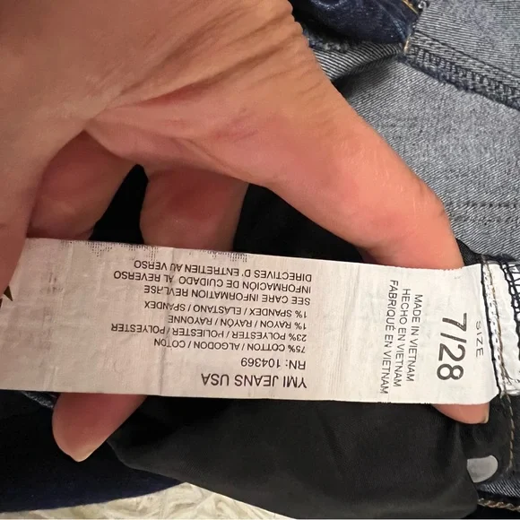 YMI Juniors High Rise Flare Distressed Cotton Blend Raw Hem Green Jeans-Size 7 - Picture 4 of 7